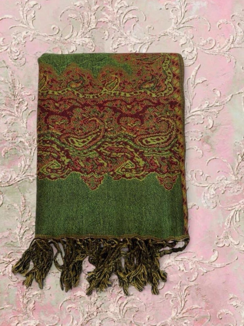 new | olive pashmina scarf